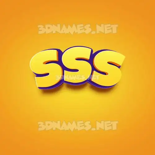 sss in Orange Toon style - 3D name wallpaper