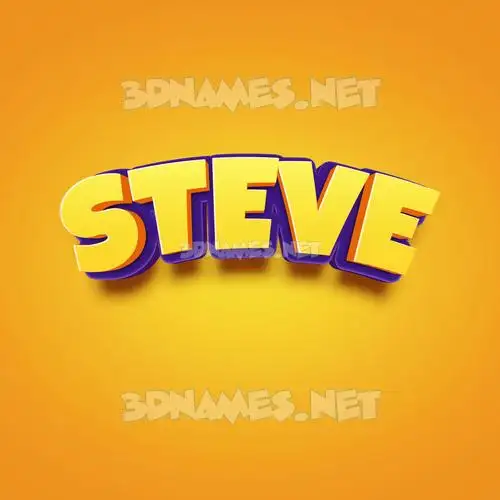 steve in Orange Toon style - 3D name wallpaper