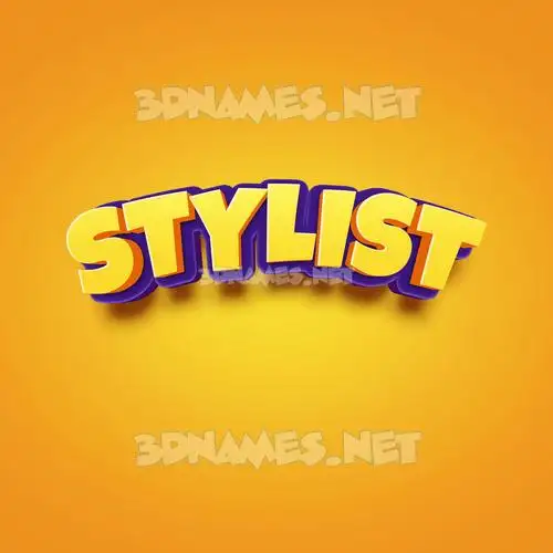 stylist in Orange Toon style - 3D name wallpaper