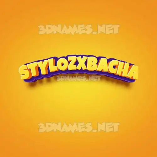 stylozxbacha in Orange Toon style - 3D name wallpaper