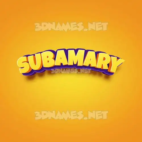 subamary in Orange Toon style - 3D name wallpaper subamary in Orange Toon style - 3D name wallpaper