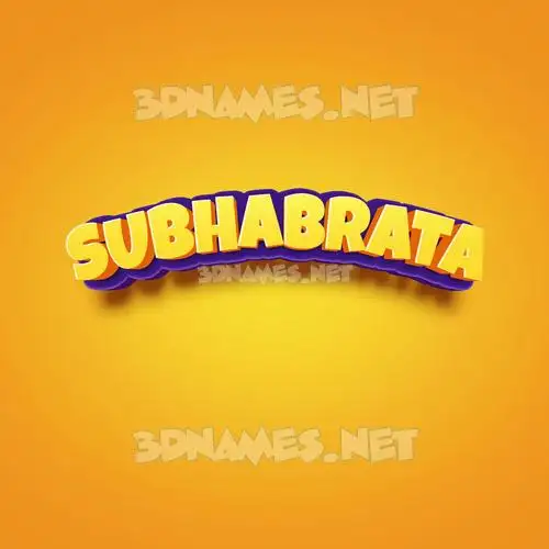 subhabrata in Orange Toon style - 3D name wallpaper