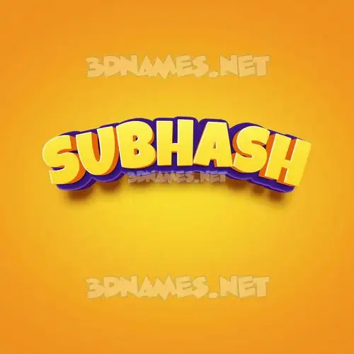 subhash in Orange Toon style - 3D name wallpaper