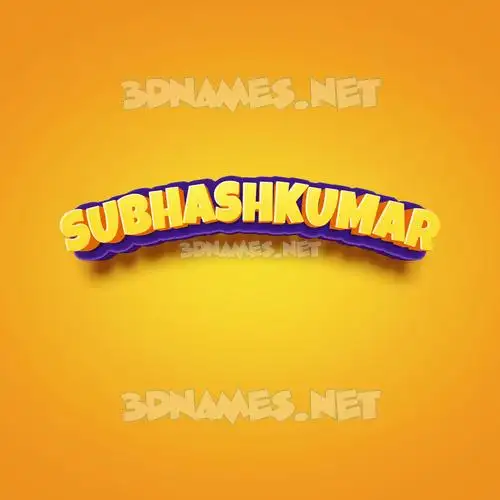 subhashkumar in Orange Toon style - 3D name wallpaper