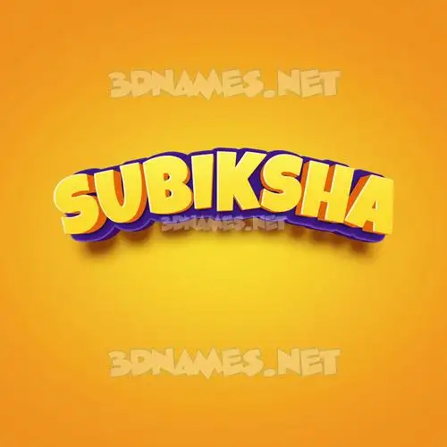 subiksha in Orange Toon style - 3D name wallpaper
