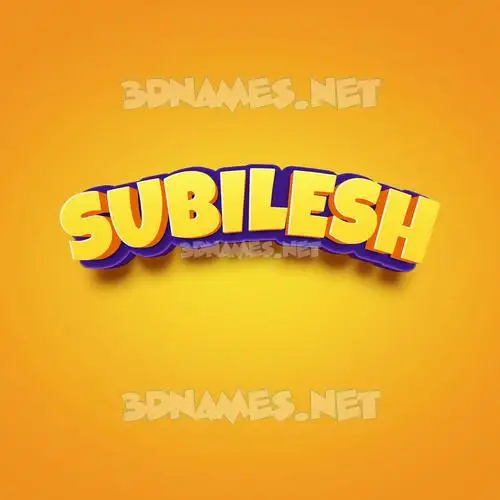 subilesh in Orange Toon style - 3D name wallpaper