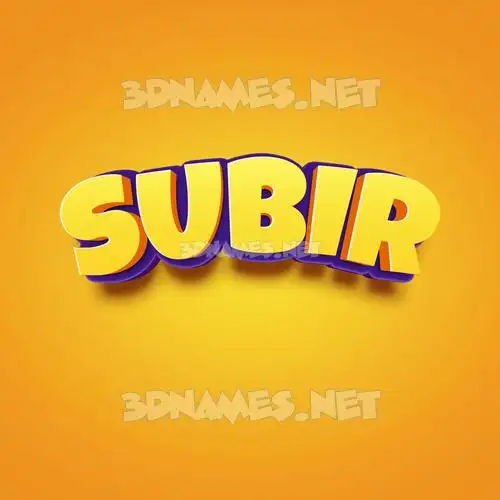 subir in Orange Toon style - 3D name wallpaper