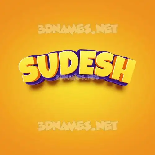sudesh in Orange Toon style - 3D name wallpaper