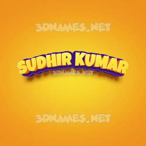 sudhir kumar in Orange Toon style - 3D name wallpaper