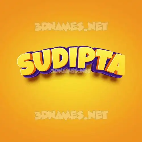 sudipta in Orange Toon style - 3D name wallpaper