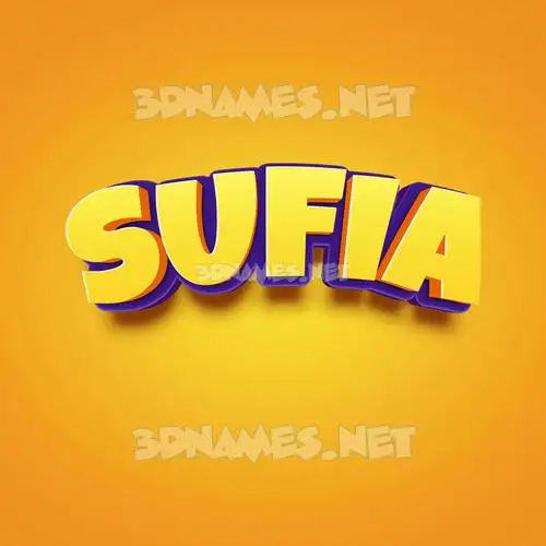sufia in Orange Toon style - 3D name wallpaper