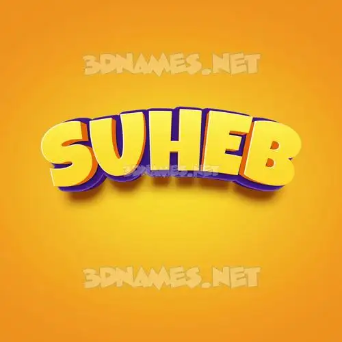 suheb in Orange Toon style - 3D name wallpaper