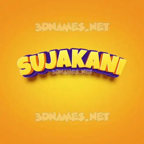 sujakani in Orange Toon style - 3D name wallpaper