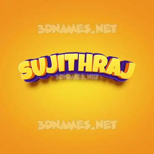 sujithraj in Orange Toon style - 3D name wallpaper