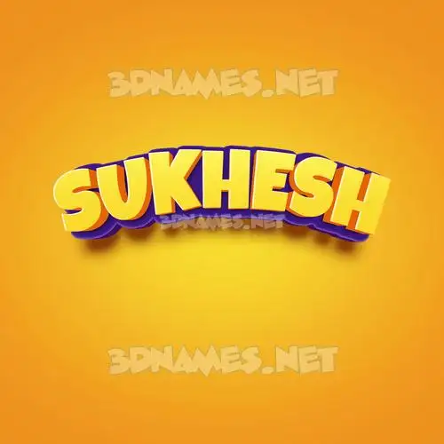 sukhesh in Orange Toon style - 3D name wallpaper