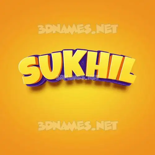 sukhil in Orange Toon style - 3D name wallpaper