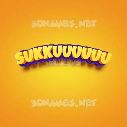 sukkuuuuuu in Orange Toon style - 3D name wallpaper