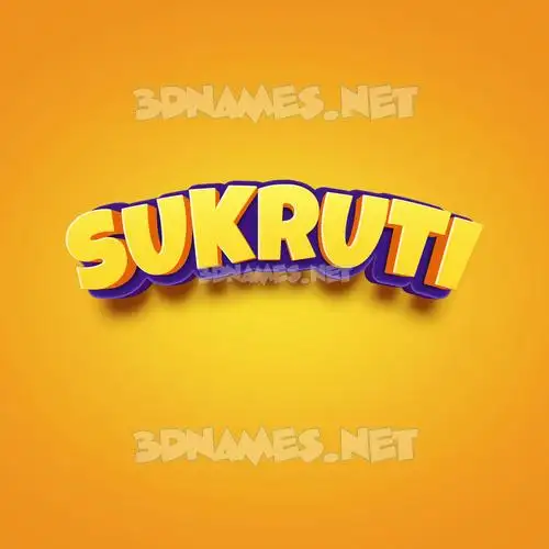 sukruti in Orange Toon style - 3D name wallpaper