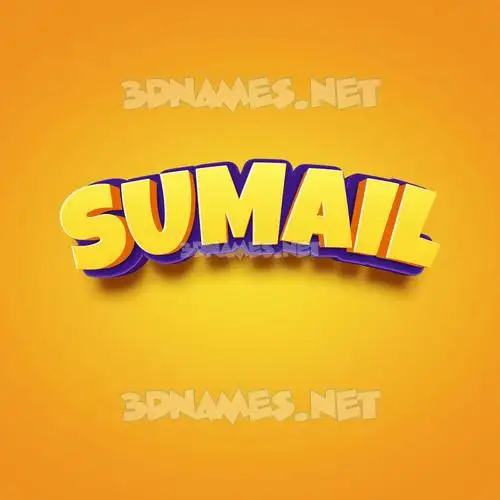 sumail in Orange Toon style - 3D name wallpaper