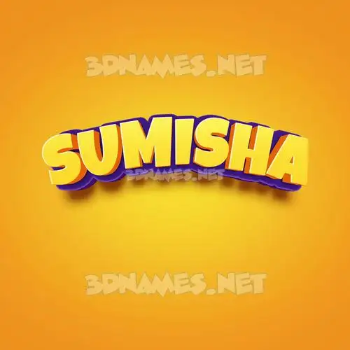 sumisha in Orange Toon style - 3D name wallpaper