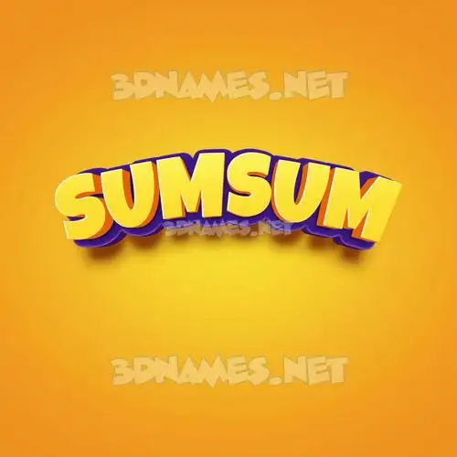 sumsum in Orange Toon style - 3D name wallpaper