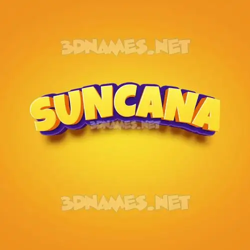 suncana in Orange Toon style - 3D name wallpaper