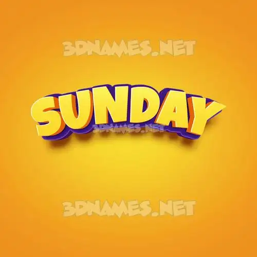sunday in Orange Toon style - 3D name wallpaper sunday in Orange Toon style - 3D name wallpaper