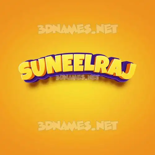 suneelraj in Orange Toon style - 3D name wallpaper