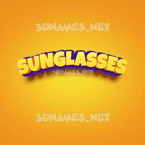 sunglasses in Orange Toon style - 3D name wallpaper