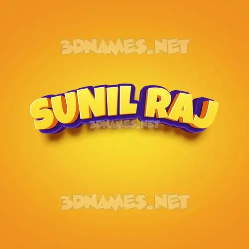 sunil raj in Orange Toon style - 3D name wallpaper