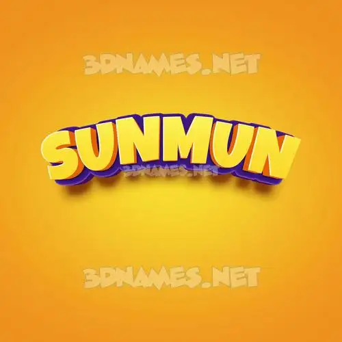 sunmun in Orange Toon style - 3D name wallpaper