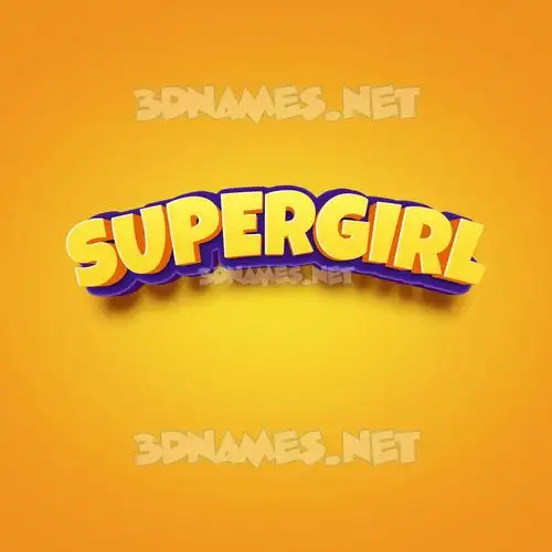 supergirl in Orange Toon style - 3D name wallpaper