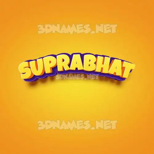 suprabhat in Orange Toon style - 3D name wallpaper
