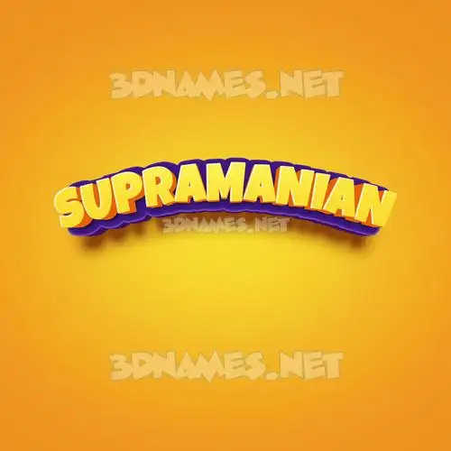 supramanian in Orange Toon style - 3D name wallpaper
