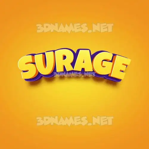 surage in Orange Toon style - 3D name wallpaper