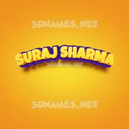 suraj sharma in Orange Toon style - 3D name wallpaper