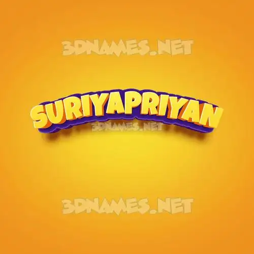 suriyapriyan in Orange Toon style - 3D name wallpaper