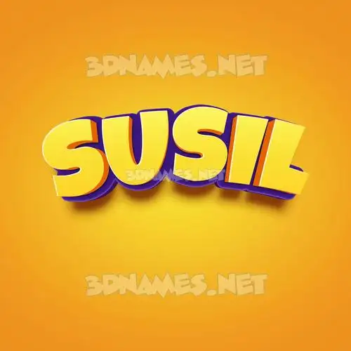 susil in Orange Toon style - 3D name wallpaper