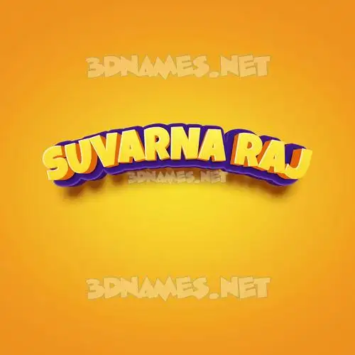 suvarna raj in Orange Toon style - 3D name wallpaper