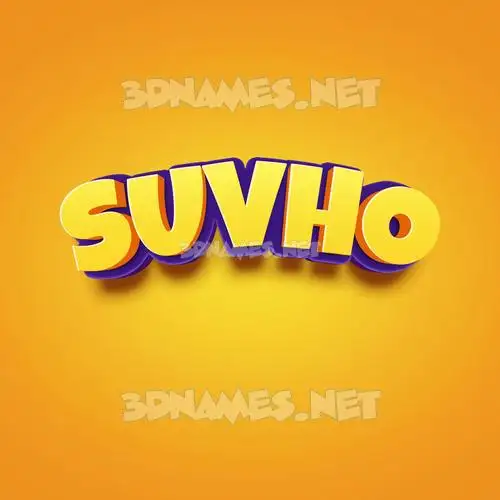 suvho in Orange Toon style - 3D name wallpaper