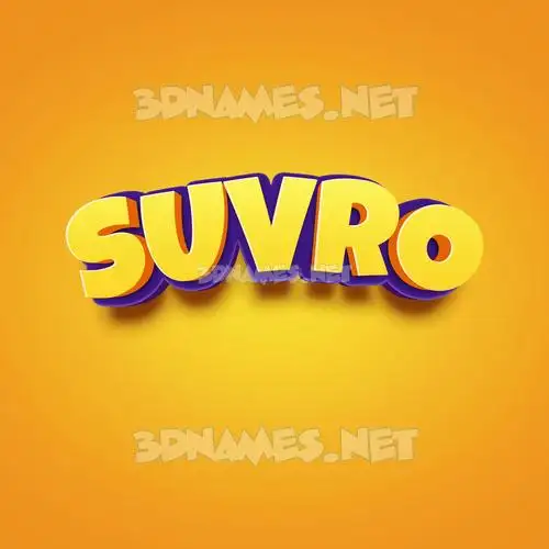 suvro in Orange Toon style - 3D name wallpaper