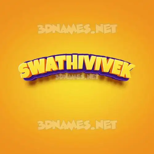 swathivivek in Orange Toon style - 3D name wallpaper
