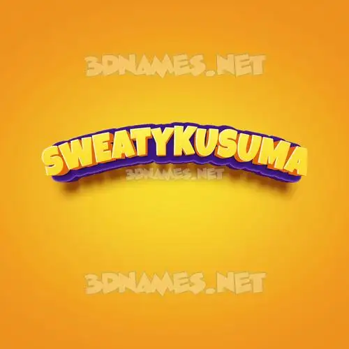 sweatykusuma in Orange Toon style - 3D name wallpaper sweatykusuma in Orange Toon style - 3D name wallpaper