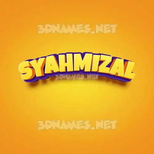 syahmizal in Orange Toon style - 3D name wallpaper syahmizal in Orange Toon style - 3D name wallpaper