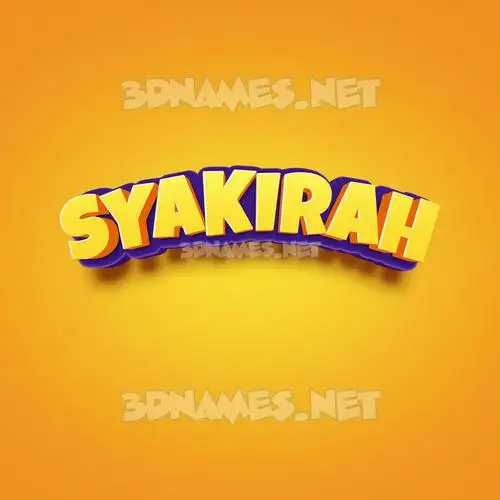 syakirah in Orange Toon style - 3D name wallpaper
