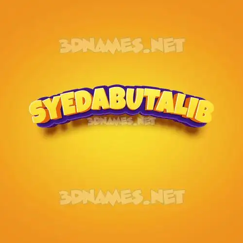 syedabutalib in Orange Toon style - 3D name wallpaper