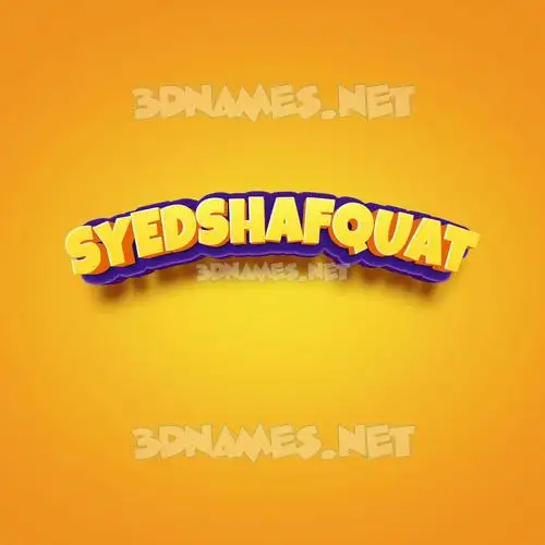syedshafquat in Orange Toon style - 3D name wallpaper