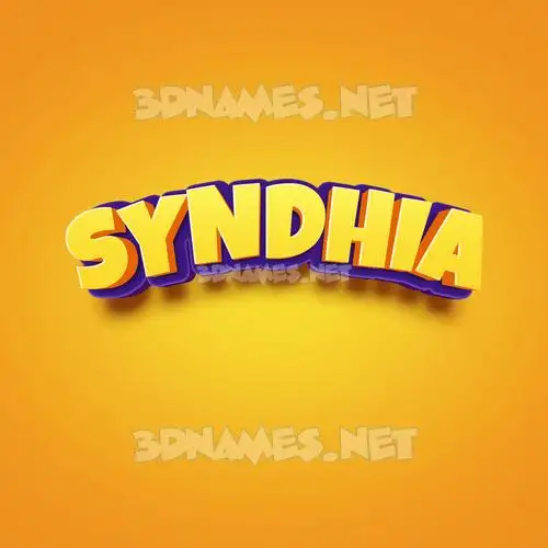 syndhia in Orange Toon style - 3D name wallpaper