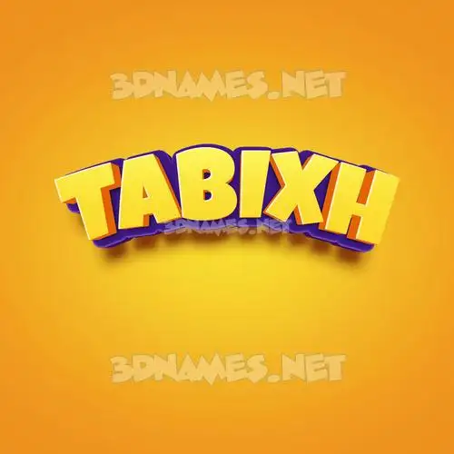 tabixh in Orange Toon style - 3D name wallpaper