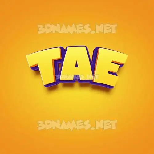 tae in Orange Toon style - 3D name wallpaper